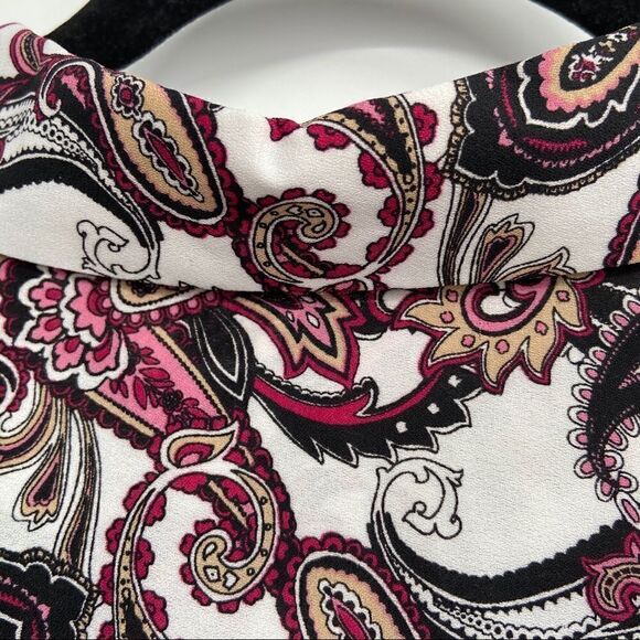 Foxcroft Felicity Whimsical Paisley Blouse Size 10 - Picture 14 of 16